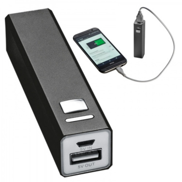 Logo trade advertising products picture of: Metal power bank PORT HOPE 2200mAh